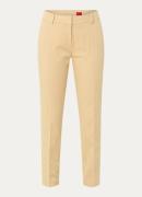 HUGO Hedima mid waist skinny fit cropped pantalon met steekzakken