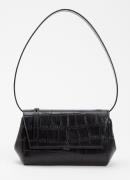 KAAI Ikon clutch van leer met crocostructuur en afneembare schouderrie...