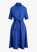Ralph Lauren Midi blousejurk van linnen met strikdetail