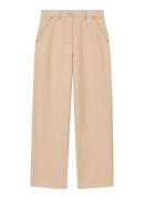 Maje Mid waist straight fit broek in linnenblend