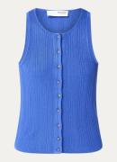 Selected Femme Trixie mouwloze blouse met ribstructuur
