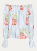 Essentiel Antwerp Ihandstand off shoulder tuniek met bloemborduring en...