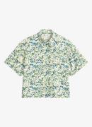 Marc O'Polo Denim Cropped blouse in biologisch katoenblend met bloemen...