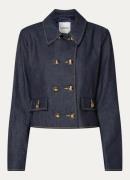 Sandro Double-breasted cropped blazer van denim