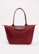 Longchamp Le Pliage Green schoudertas M met leren details
