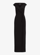 Ralph Lauren Maxi avondjurk met sjaalkraag en geknoopt detail