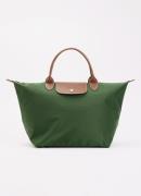 Longchamp Le Pliage Original handtas M met leren details