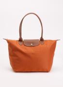 Longchamp Le Pliage Original schoudertas L met leren details