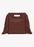 Maje M Mini handtas van schapenleer met studs