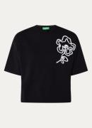 Benetton T-shirt met bloemborduring