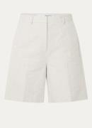 Selected Slfvenja high waist korte broek in linnenblend met steekzakke...