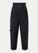 Sandro High waist straight leg cargobroek met steekzakken