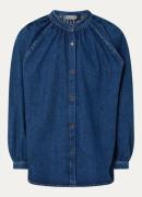 Mos Mosh Bello blouse van denim met ballonmouwen