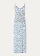 Zadig&Voltaire Ramelil maxi jurk met bladprint en details van kant
