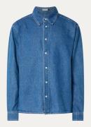 Pop Trading Company Regular fit overhemd van chambray