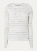 Moscow Longsleeve met gemêleerd dessin en logoborduring