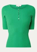 Fabienne Chapot Alida fijngebreide top met ribstructuur