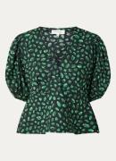 Fabienne Chapot Joan top met print en pofmouw