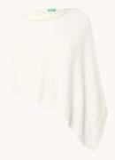 Benetton Fijngebreide cape in wolblend