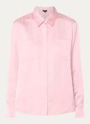 Claudia Sträter Blouse van satijn met borstzakken