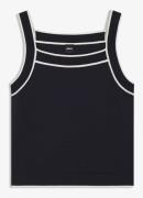 BOSS Fijngebreide tanktop met getipte boorden