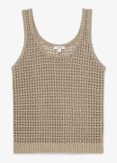 Reiss Claudia top van linnen met opengewerkt dessin