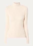 JOSH V Loua ribgebreide top sierknopen