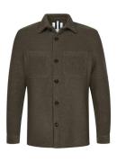 Profuomo Regular fit overshirt in wolblend met borstzakken
