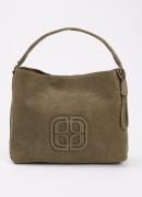 L.K.Bennett Lou Lou schoudertas van suède met logo