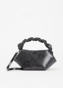 Ganni Bou Mini handtas met afneembare schouderriem en slangenprint