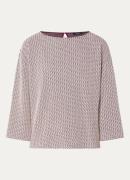 OPUS Goman grofgebreide top met ingebreid patroon