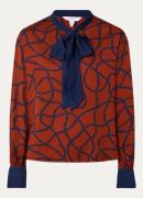 L.K.Bennett Lucille blouse met print en sjaalkraag