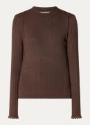 Fifth House Jente longsleeve met lurex en opengewerkt dessin