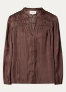 ba&sh Cessia blouse van satijn met ruches