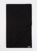 Armani Ribgebreide sjaal in wolblend 190 x 25 cm
