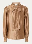 Aaiko Veronne blouse met strikkraag en glanzende finish