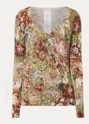 Liu Jo Ribgebreide top met bloemenprint en lurex