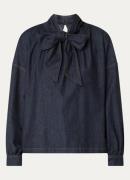 Claudia Sträter Tuniek van chambray met sjaalkraag
