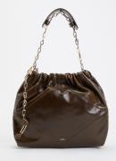 ba&sh Vintage Nappa June M schoudertas van leer met verstelbare schoud...