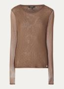 NIKKIE Linne semi-transparante top met strass