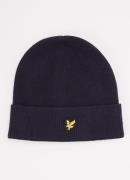 Lyle & Scott Fijngebreide muts met logo