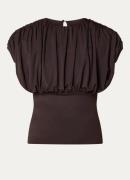 Co'Couture Cattia mouwloze top met ruches en schoudervulling
