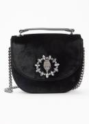 Kurt Geiger Chelsea Saddle crossbodytas van fluweel met logo
