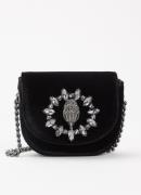 Kurt Geiger Micro Chelsea Saddle crossbodytas van fluweel met logo