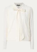 NIKKIE Lannion semi-transparante blouse met sjaalkraag en lurex