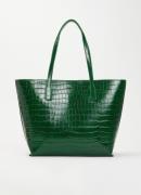 L.K.Bennett Lara shopper van leer met crocostructuur