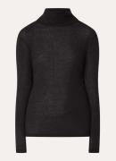 OPUS Somy fijngebreide top in wolblend met col