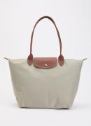 Longchamp Le Pliage Original schoudertas L met leren details