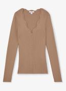 Reiss Lara ribgebreide trui met crochet detail