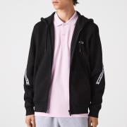 Zip-up hoodie met logo strook